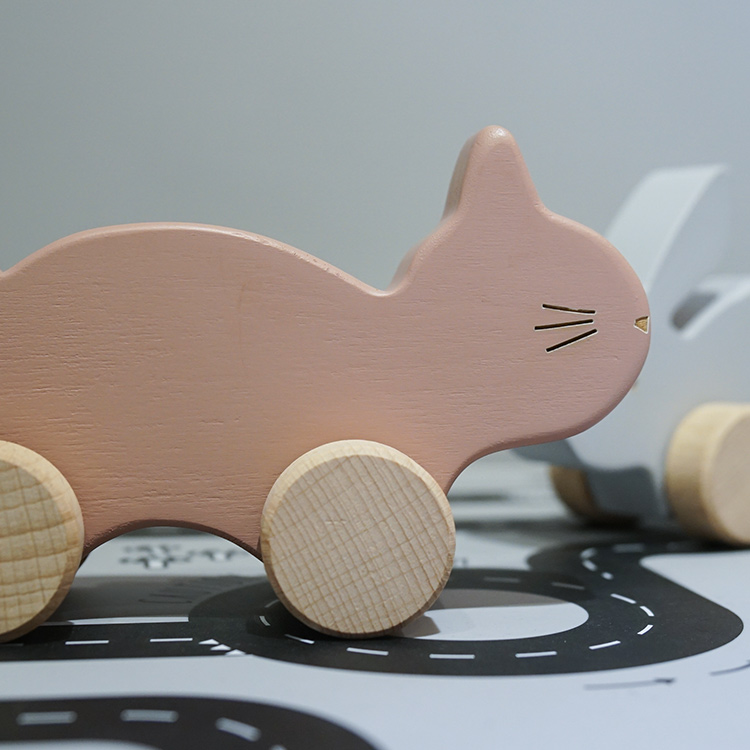 木製動物造型嚕嚕車 